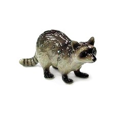 Northern Rose Raccoon Walking Animal - Home Decor - Miniature Porcelain Figurine picture