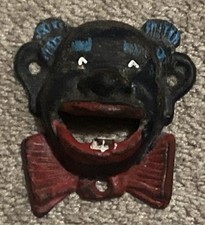 Vintage Cast Iron African American Black Americana Man Bottle Opener - RARE picture