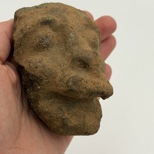RARE Pre-Columbian Ancient Artifacts- Mayan Clay Face / Head RARE OLD picture