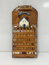 Vintage Wooden Perpetual Calendar Cottagecore Wall Hanging picture