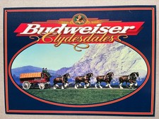 1999 Budweiser The Famous Clydesdales Tin Metal Beer Sign Bar Man Cave 16x11.5 picture