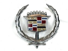 VINTAGE AUTHENTIC OEM CADILLAC CHROME CREST WREATH HOOD ORNAMENT picture