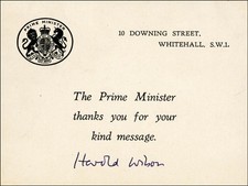 HAROLD WILSON (GREAT BRITAIN) - TYPED SENTIMENT SIGNED picture