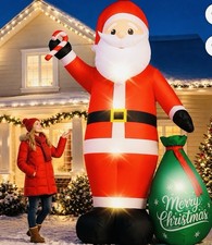 12FT Giant Inflatable Santa With Bag and Built-In LED’S🎅 picture