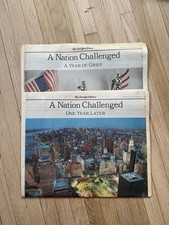 RARE NY Times Newspaper Sept 11 2002 A Nation Challenged One Year Later 9/11 LOT picture