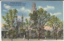 New Haven CT postcard -Yale University College - Harkness Memorial 1940s picture