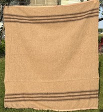 Vintage 1930 - 40’s 75% Camel Hair And Wool Blanket Military Style Authentic  picture