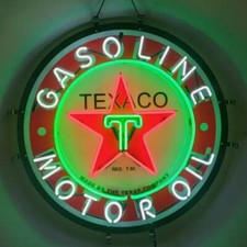 Texaco Gasoline Motor Oil Neon Light Sign Shop Wall with Acrylic Printed 18