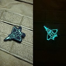 F-22 Raptor IR Glow Patch FIGHTER JET USAF F22 Hook Loop Black picture