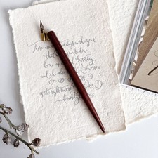 Wood Copperplate English Calligraphy Script Oblique Dip Pen Nib Holder picture