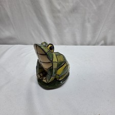 Vintage Stained Glass Frog Figurine Small Decorative Glass Art 3.5