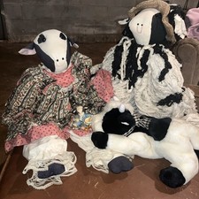 Vintage Country Farmhouse Cow Bundle Of 4 Includes Enesco Figurine picture