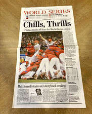 2008 Phillies World Series Phila. Inquirer 10/30/08 Chills Thrills Newspaper picture
