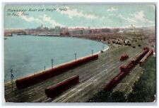 St. Paul Minnesota MN Postcard Mississippi River And Freight Yards c1910's picture