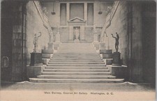 Main Stairway Corcoran Art Gallery Washington DC Statues Interior 1900s Postcard picture