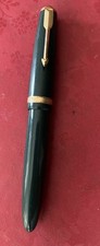 VINTAGE PARKER DUOFOLD FOUNTAIN PEN IN DARK GREEN 14ct Waterman’s Nib picture