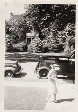 Vintage Photo 1930s Faceless Woman Fashion Classic Cars Hidden Home Artistic USA picture