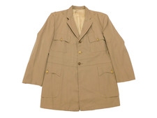 US Navy Khaki Coat 46 Long Named Officer Service Dress Jacket USN Uniform picture