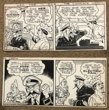1942 Charlie Plumb Original Ella Cinders Newspaper Comic Strip Ink Art picture