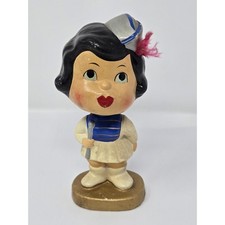 Vintage Majorette Bobblehead Kissing Boy & Girl Ceramic Nodder Detroit Lions JPN picture