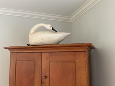 Vintage F&S (Fred Schieber) Large Swan Decoy Wood Sculpture w Glass Eyes (Nice) picture