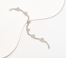 Fado Silver Sterling Claddagh Station Bracelet, 6-3/4