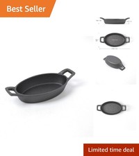 Versatile 8 oz Cast Iron Mini Oval Baking Dish with Heat Retention - Hand Wash picture