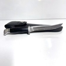 Vintage Buck 121 Fisherman Knife + Leather Sheath 1972-1986 Fillet Fishing Gear picture