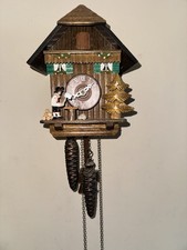 Vintage Albert Schwab Regula Cuckoo Clock Wood Chopper Chalet Germany picture