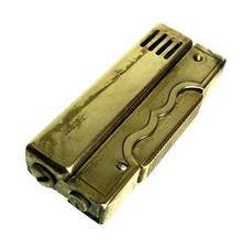 Vintage 1930s 1940s Art Deco Squeeze Lighter Petrol Brass Working All Original picture