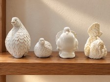 Vintage White Bird Figurines Lot of 4 HOMCO Japan Quail & Bird Shelf Decor picture