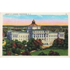 Vintage 1936 Library of Congress Washington DC Linen Postcard #51 picture
