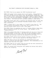 Gerald Ford USA Today interview transcript, signed picture