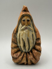 Vintage Silvestri A Costanza Santa Ornament Carved Wood Look Father Christmas 4
