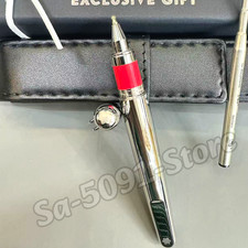 MONTBLANC M Series Magnetic Rollerball Pen Full Metal Silver Red Trim VIP picture