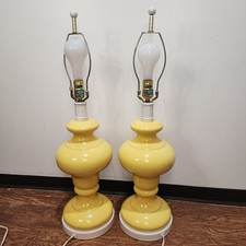 Tyndale Chicago Vintage Yellow Ceramic Lamps, Set of 2, Very Nice picture