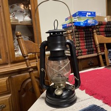 Vintage Dietz No 76 Original Kerosene Oil Lantern Black China Hurricane picture
