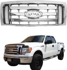 Front Bumper Grille Assembly Compatible with 2009-2014 Ford F-150 F150 XLT, Silv picture