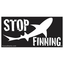 Stop Shark Finning Awareness Logo Bumper Sticker, Save the Sharks, 7.5