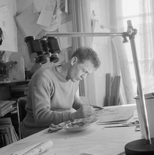 Hans Erni in his studio in 1968 1960s Switzerland Historic Old Photo 3 picture