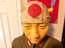 Japanese WW2 weathered Cloth Headband Hinomaru Red Circle. Nice Reproduction picture