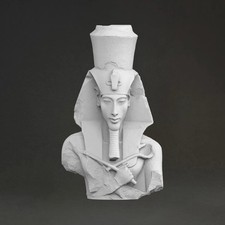 Pharaoh Akhenaten Bust Statue 20cm Ancient Egyptian Sculpture Resin Hand Painted picture