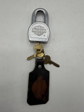 VINTAGE USA NO. 220 HARLEY DAVIDSON MASTER LOCK PADLOCK & (-3 Keys-) picture