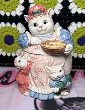 Vtg 1988 Fitz and Floyd Kittens of Knightsbridge Cat Cookie Jar Mama Baker Rare picture