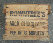 Antique Rowntree Chocolate Advertising Wood Crate with Lid & Latch Uncommon EUC picture