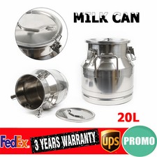 20L 5Gallon Stainless Steel Milk Can Wine Pail Bucket Tote Jug Rice Storage Seal picture
