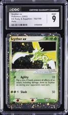 2003 POKEMON EX RUBY & SAPPHIRE HOLO #102 SCYTHER EX CGC 9 picture