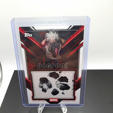 2025 Topps Chrome Deadpool Pawtograph featuring Peggy the Dog as Dogpool. picture