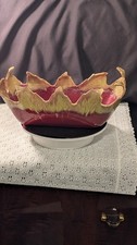 Mint Vintage McCoy Pottery Point Leaf Console Bowl Planter Flawless MCM 10.5 picture