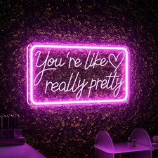 You're Like Really Pretty Neon Signs for Wall Decor, Neon Sign Aesthetic Room... picture